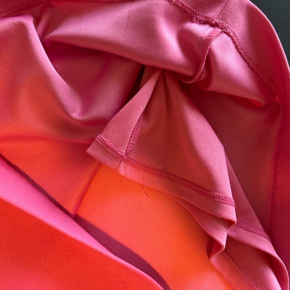 NWOT BCBGeneration Fit & Flare Tie Shoulder Mini Dress Flounce Hem VNeck Pink 12 - Picture 7 of 12